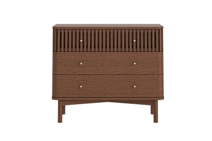 Soho Brown Oak Slatted 3 Drawer Chest of Drawers Soho Brown Oak Slatted 3 Drawer Chest of Drawers