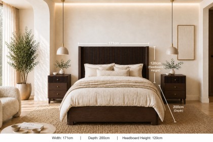 Soho Brown Oak Slatted Bed Frame