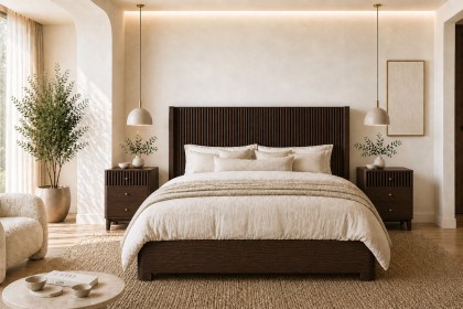Soho Brown Oak Slatted Bed Frame