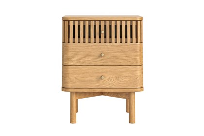 Soho Natural Oak Slatted 3 Drawer Bedside Table