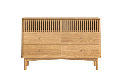 Soho Natural Oak Slatted 6 Drawer Chest of Drawers Soho Natural Oak Slatted 6 Drawer Chest of Drawers