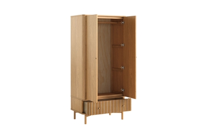 Soho Natural Oak Slatted Gents Wardrobe Soho Natural Oak Slatted Gents Wardrobe