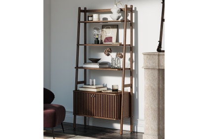 Soho Brown Oak Slatted Display Bookcase