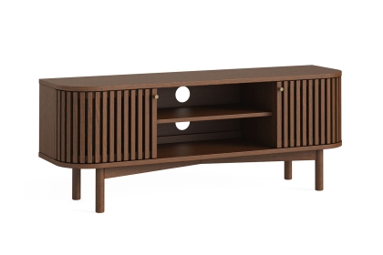 Soho Brown Oak Slatted Small TV Unit
