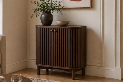 Soho Brown Oak Slatted Cupboard