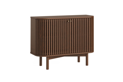 Soho Brown Oak Slatted Small Sideboard Soho Brown Oak Slatted Small Sideboard