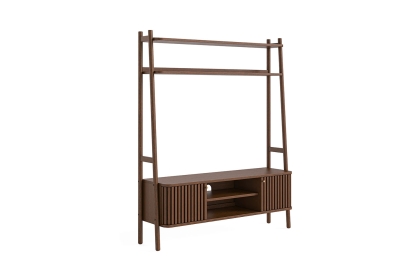 Soho Brown Oak Slatted 137cm Ladder TV Unit Soho Brown Oak Slatted 137cm Ladder TV Unit