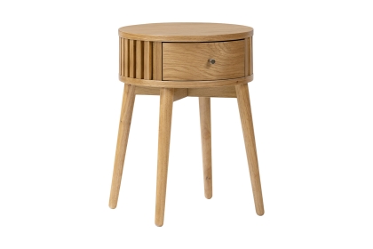 Soho Natural Oak Slatted Round Side Table Soho Natural Oak Slatted Round Side Table