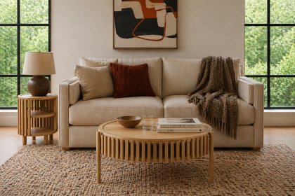 Soho Natural Oak Slatted Story Coffee Table