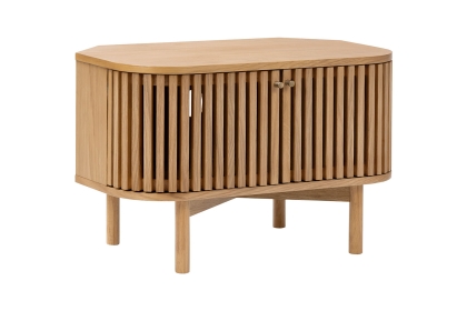 Soho Natural Oak Slatted Corner TV Unit