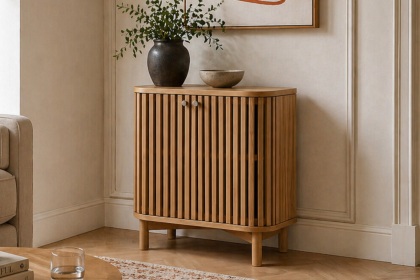 Soho Natural Oak Slatted Cupboard