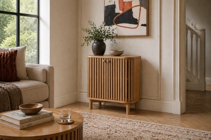 Soho Natural Oak Slatted Cupboard