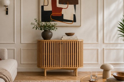 Soho Natural Oak Slatted Small Sideboard