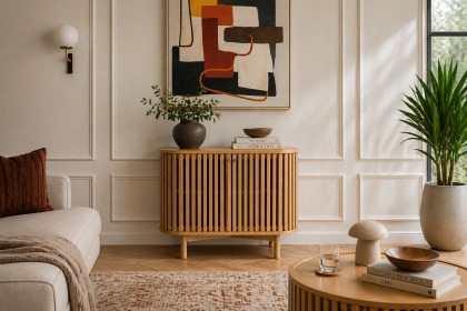 Soho Natural Oak Slatted Small Sideboard