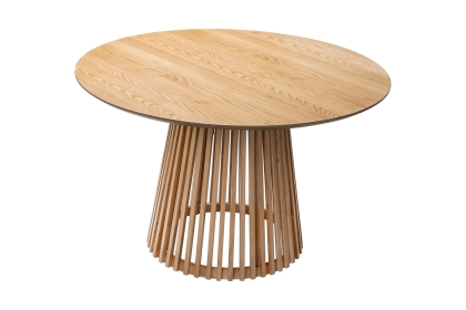 Soho Natural Oak Slatted Round Dining Table