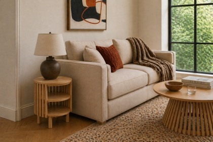 Soho Natural Oak Slatted Open Side Table