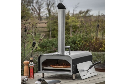 Gallery Direct Sassari Outdoor Pellet Pizza Oven Black