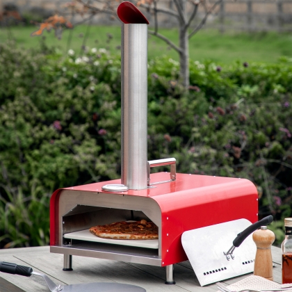 Gallery Direct Sassari Outdoor Pellet Pizza Oven Red