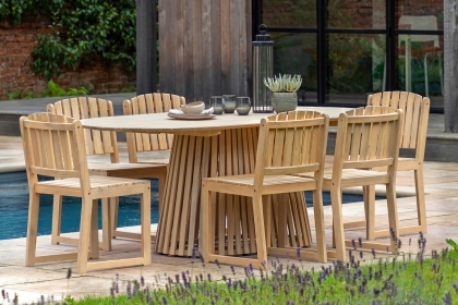 Gallery Direct Rialto Acacia Oval 6 Seater Dining Table