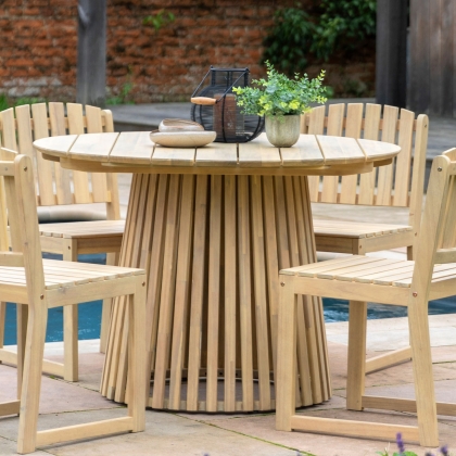 Gallery Direct Rialto Acacia Round 4 Seater Dining Table