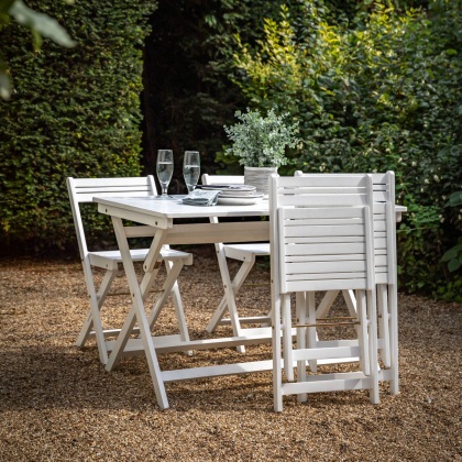 Gallery Direct Lindos Acacia White Folding Dining Set