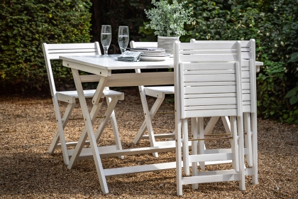 Gallery Direct Lindos Acacia White Folding Dining Set Gallery Direct Lindos Acacia White Folding Dining Set
