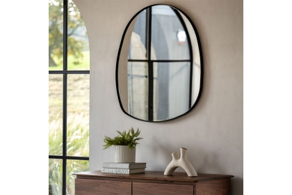 Gallery Direct Holworth Pebble Mirror Black 700x900mm