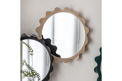 Gallery Direct Shoreditch Round Mirror Taupe 600mm Gallery Direct Shoreditch Round Mirror Taupe 600mm
