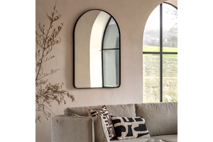 Gallery Direct Holworth Arch Mirror Black 600x35x900mm Gallery Direct Holworth Arch Mirror Black 600x35x900mm