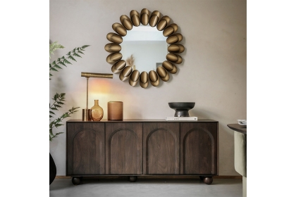 Gallery Direct Arc Walnut Mango Wood Large Sideboard