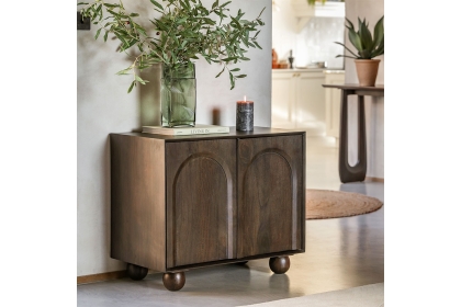 Gallery Direct Arc Walnut Mango Wood Small Sideboard