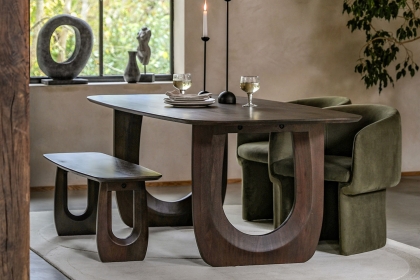Gallery Direct Arc Walnut Mango Wood 200cm Dining Table