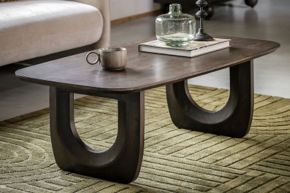 Gallery Direct Arc Walnut Mango Wood Arc Coffee Table