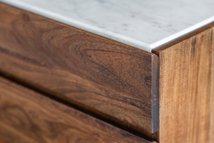 Gallery Direct Barcelona Dark Wood Sideboard with Marble Top