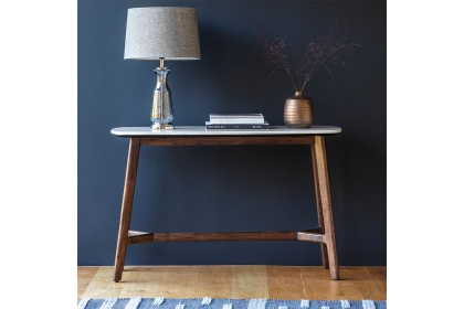 Gallery Direct Barcelona Dark Wood Console Table with Marble Top