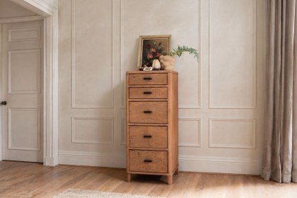 Jude Reclaimed Wood 5 Drawer Tall Chest Of Drawers
