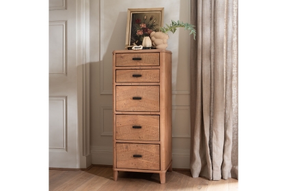Jude Reclaimed Wood 5 Drawer Tall Chest Of Drawers