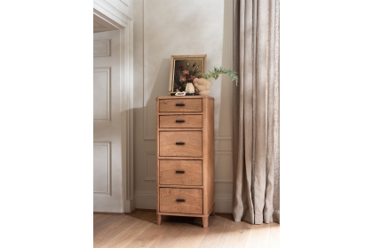 Jude Reclaimed Wood 5 Drawer Tall Chest Of Drawers