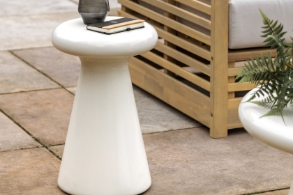 Gallery Direct Pavia Outdoor Cream Concrete Side Table