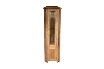 Largo Rustic Solid Oak Corner Display Cabinet with LED Light Largo Rustic Solid Oak Corner Display Cabinet with LED Light