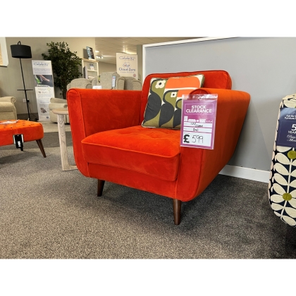Ex-Display Redruth - Orla Kiely Ivy Chair | Glyde Velvet Tomato