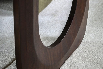 Gallery Direct Arc Walnut Mango Wood 200cm Dining Table Set with Bench & x2 Holm Chairs