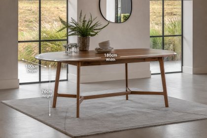 Gallery Direct Madrid Walnut Oval Dining Table Set & x4 Dining Chairs