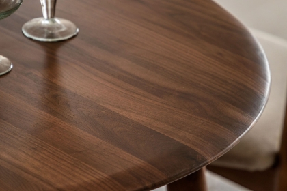 Gallery Direct Madrid Walnut Oval Dining Table Set & x4 Dining Chairs