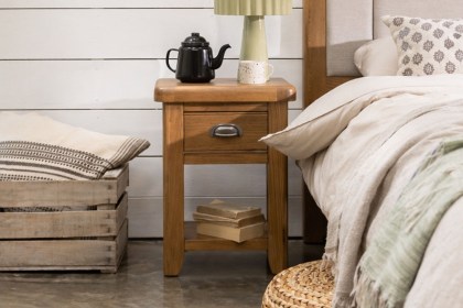 Tewkesbury Smoked Oak Bedside Table