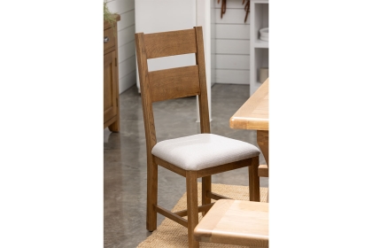 Tewkesbury Smoked Oak Upholstered Slat Back Dining Chair (Pair)