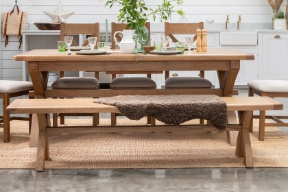 Tewkesbury Smoked Oak 200cm Dining Bench