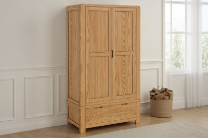 Bergen Solid Oak Gents Wardrobe