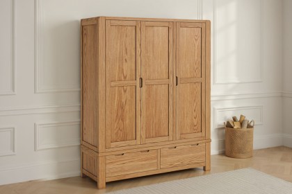 Bergen Solid Oak Triple Wardrobe