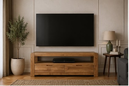 Bergen Oak 140cm Large TV Unit
